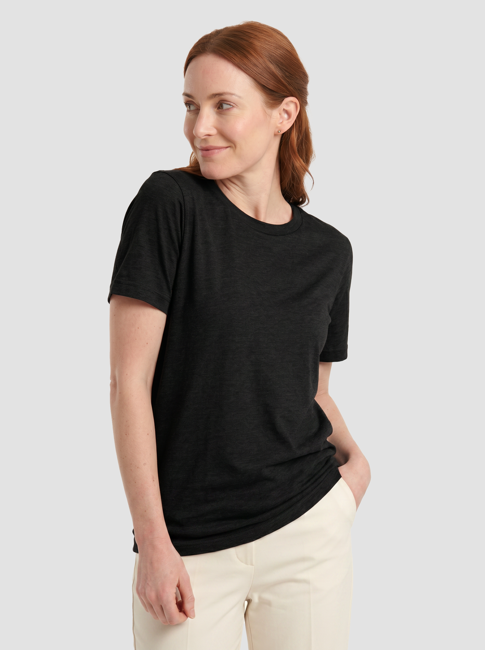 BELLA + CANVAS 3001 CVC - Heathered Jersey Tee — view 3